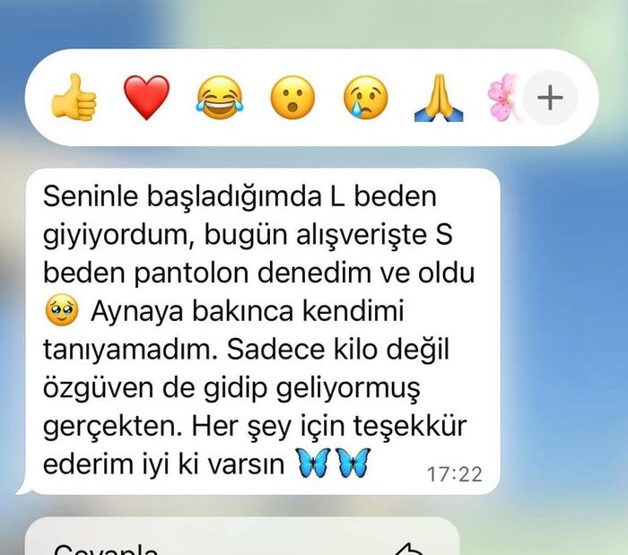 L bedenden S bedene geçişi anlatan mesaj